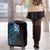 New Zealand Tuatara Plumeria Luggage Cover Maori Blue Koru Tribal Tattoo