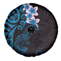 New Zealand Tuatara Plumeria Spare Tire Cover Maori Blue Koru Tribal Tattoo