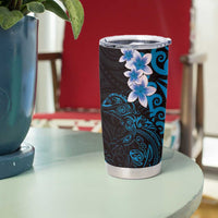 New Zealand Tuatara Plumeria Tumbler Cup Maori Blue Koru Tribal Tattoo LT01 - Polynesian Pride