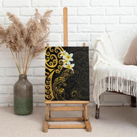 New Zealand Tuatara Plumeria Canvas Wall Art Maori Gold Koru Tribal Tattoo