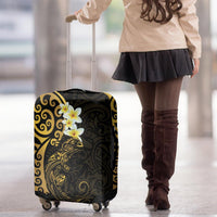 New Zealand Tuatara Plumeria Luggage Cover Maori Gold Koru Tribal Tattoo LT01 - Polynesian Pride