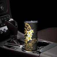 New Zealand Tuatara Plumeria Skinny Tumbler Maori Gold Koru Tribal Tattoo LT01 - Polynesian Pride