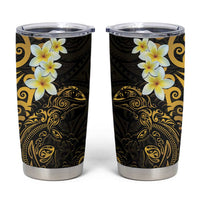 New Zealand Tuatara Plumeria Tumbler Cup Maori Gold Koru Tribal Tattoo LT01 Gold - Polynesian Pride