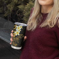 New Zealand Tuatara Plumeria Tumbler Cup Maori Gold Koru Tribal Tattoo LT01 - Polynesian Pride