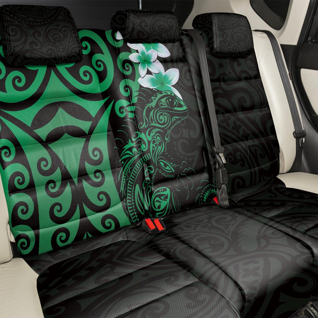 New Zealand Tuatara Plumeria Back Car Seat Cover Maori Green Koru Tribal Tattoo LT01 - Polynesian Pride