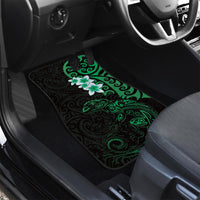 New Zealand Tuatara Plumeria Car Mats Maori Green Koru Tribal Tattoo LT01 - Polynesian Pride