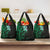 New Zealand Tuatara Plumeria Grocery Bag Maori Green Koru Tribal Tattoo