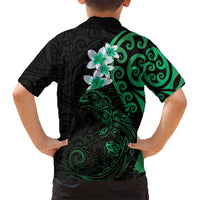 New Zealand Tuatara Plumeria Hawaiian Shirt Maori Green Koru Tribal Tattoo LT01 - Polynesian Pride