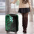 New Zealand Tuatara Plumeria Luggage Cover Maori Green Koru Tribal Tattoo