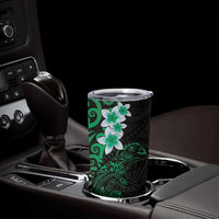 New Zealand Tuatara Plumeria Tumbler Cup Maori Green Koru Tribal Tattoo LT01 - Polynesian Pride