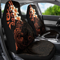 New Zealand Tuatara Plumeria Car Seat Cover Maori Orange Koru Tribal Tattoo LT01 - Polynesian Pride