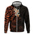 New Zealand Tuatara Plumeria Hoodie Maori Orange Koru Tribal Tattoo