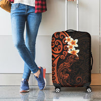 New Zealand Tuatara Plumeria Luggage Cover Maori Orange Koru Tribal Tattoo LT01 - Polynesian Pride