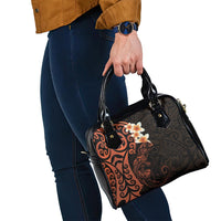 New Zealand Tuatara Plumeria Shoulder Handbag Maori Orange Koru Tribal Tattoo