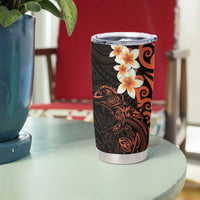New Zealand Tuatara Plumeria Tumbler Cup Maori Orange Koru Tribal Tattoo LT01 - Polynesian Pride