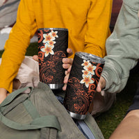 New Zealand Tuatara Plumeria Tumbler Cup Maori Orange Koru Tribal Tattoo LT01 - Polynesian Pride