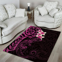 New Zealand Tuatara Plumeria Area Rug Maori Pink Koru Tribal Tattoo LT01 - Polynesian Pride