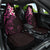 New Zealand Tuatara Plumeria Car Seat Cover Maori Pink Koru Tribal Tattoo