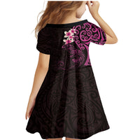 New Zealand Tuatara Plumeria Family Matching Mermaid Dress and Hawaiian Shirt Maori Pink Koru Tribal Tattoo LT01 - Polynesian Pride