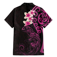 New Zealand Tuatara Plumeria Family Matching Mermaid Dress and Hawaiian Shirt Maori Pink Koru Tribal Tattoo LT01 - Polynesian Pride