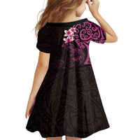 New Zealand Tuatara Plumeria Family Matching Off Shoulder Maxi Dress and Hawaiian Shirt Maori Pink Koru Tribal Tattoo LT01 - Polynesian Pride