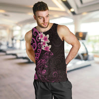 New Zealand Tuatara Plumeria Men Tank Top Maori Pink Koru Tribal Tattoo LT01 Pink - Polynesian Pride