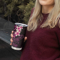 New Zealand Tuatara Plumeria Tumbler Cup Maori Pink Koru Tribal Tattoo LT01 - Polynesian Pride