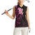 New Zealand Tuatara Plumeria Women Sleeveless Polo Shirt Maori Pink Koru Tribal Tattoo