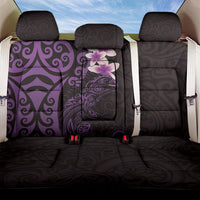 New Zealand Tuatara Plumeria Back Car Seat Cover Maori Purple Koru Tribal Tattoo LT01 One Size Purple - Polynesian Pride