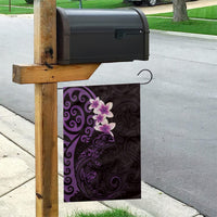 New Zealand Tuatara Plumeria Garden Flag Maori Purple Koru Tribal Tattoo LT01 - Polynesian Pride