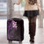 New Zealand Tuatara Plumeria Luggage Cover Maori Purple Koru Tribal Tattoo