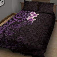New Zealand Tuatara Plumeria Quilt Bed Set Maori Purple Koru Tribal Tattoo LT01 - Polynesian Pride