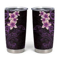 New Zealand Tuatara Plumeria Tumbler Cup Maori Purple Koru Tribal Tattoo LT01 Purple - Polynesian Pride
