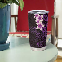 New Zealand Tuatara Plumeria Tumbler Cup Maori Purple Koru Tribal Tattoo LT01 - Polynesian Pride