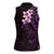New Zealand Tuatara Plumeria Women Sleeveless Polo Shirt Maori Purple Koru Tribal Tattoo
