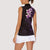 New Zealand Tuatara Plumeria Women Sleeveless Polo Shirt Maori Purple Koru Tribal Tattoo