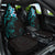 New Zealand Tuatara Plumeria Car Seat Cover Maori Teal Koru Tribal Tattoo