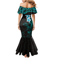 New Zealand Tuatara Plumeria Mermaid Dress Maori Teal Koru Tribal Tattoo LT01 - Polynesian Pride