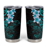 New Zealand Tuatara Plumeria Tumbler Cup Maori Teal Koru Tribal Tattoo LT01 Teal - Polynesian Pride