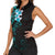 New Zealand Tuatara Plumeria Women Sleeveless Polo Shirt Maori Teal Koru Tribal Tattoo