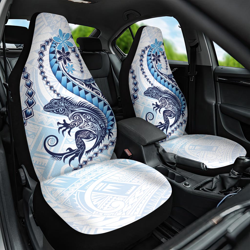 Blue Maori Tuatara Car Seat Cover Luxury Pastel Pattern LT01 One Size Blue - Polynesian Pride
