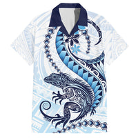 Blue Maori Tuatara Family Matching Short Sleeve Bodycon Dress and Hawaiian Shirt Luxury Pastel Pattern