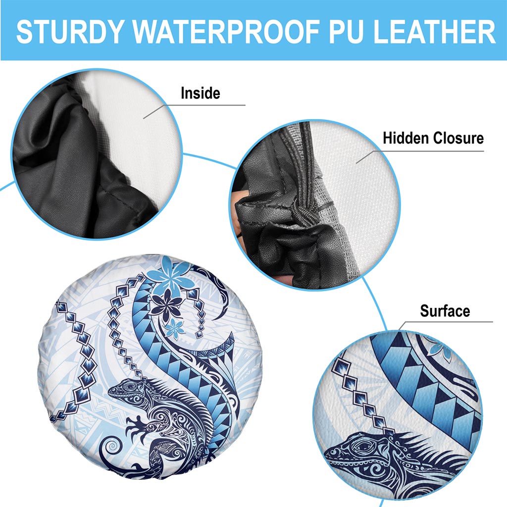 Blue Maori Tuatara Spare Tire Cover Luxury Pastel Pattern