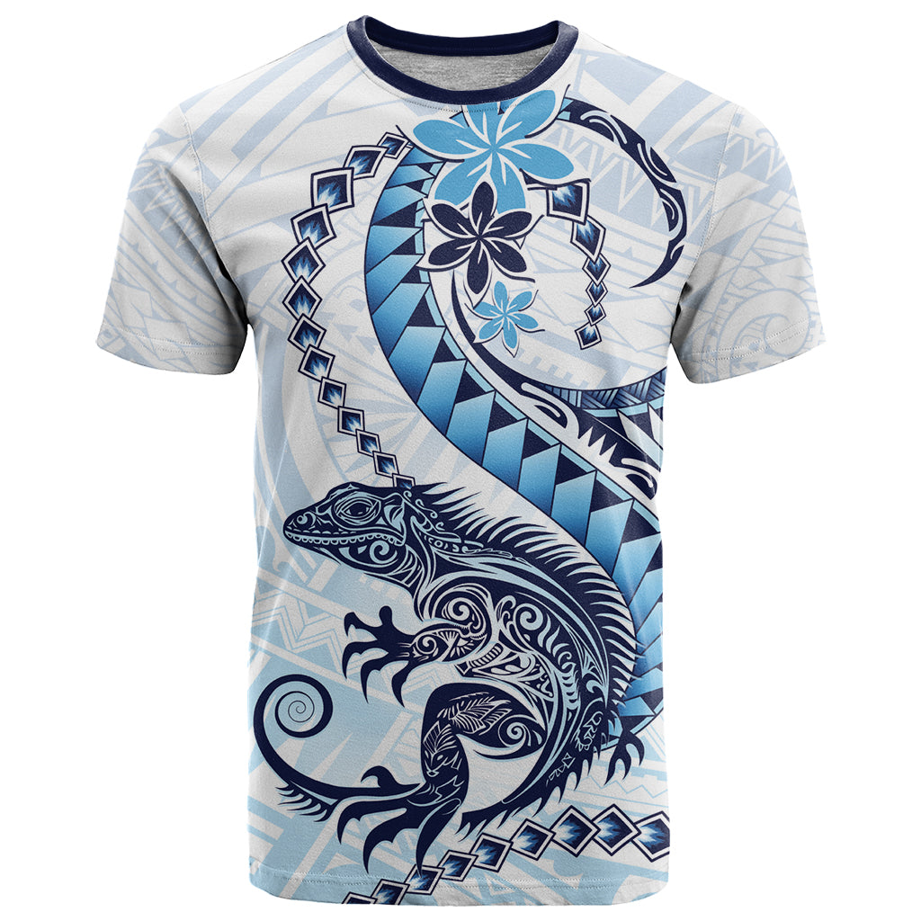 Blue Maori Tuatara T Shirt Luxury Pastel Pattern