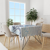 Blue Maori Tuatara Tablecloth Luxury Pastel Pattern