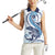 Blue Maori Tuatara Women Sleeveless Polo Shirt Luxury Pastel Pattern