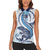 Blue Maori Tuatara Women Sleeveless Polo Shirt Luxury Pastel Pattern