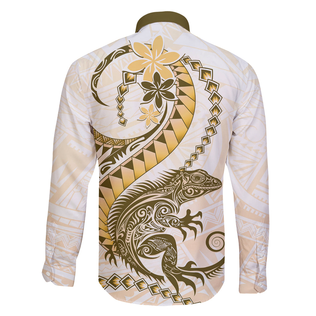 Gold Maori Tuatara Family Matching Mermaid Dress and Hawaiian Shirt Luxury Pastel Pattern