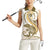 Gold Maori Tuatara Women Sleeveless Polo Shirt Luxury Pastel Pattern