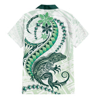 Green Maori Tuatara Family Matching Mermaid Dress and Hawaiian Shirt Luxury Pastel Pattern LT01 - Polynesian Pride